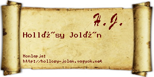 Hollósy Jolán névjegykártya